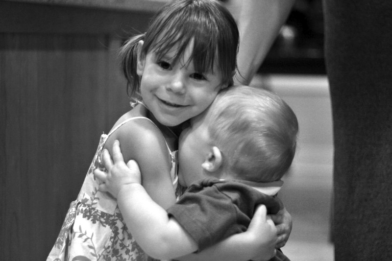 Liliana hugging Henry